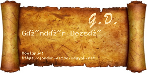 Göndör Dezső névjegykártya