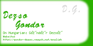 dezso gondor business card
